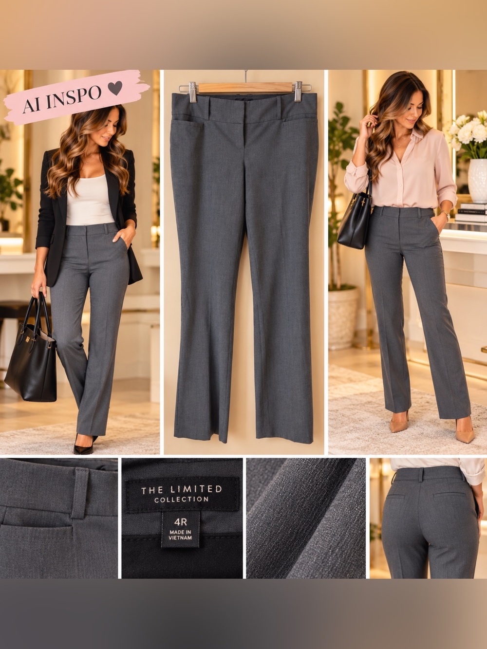 The Limited Collection Drew Fit Gray Dress Pants | Size 4R